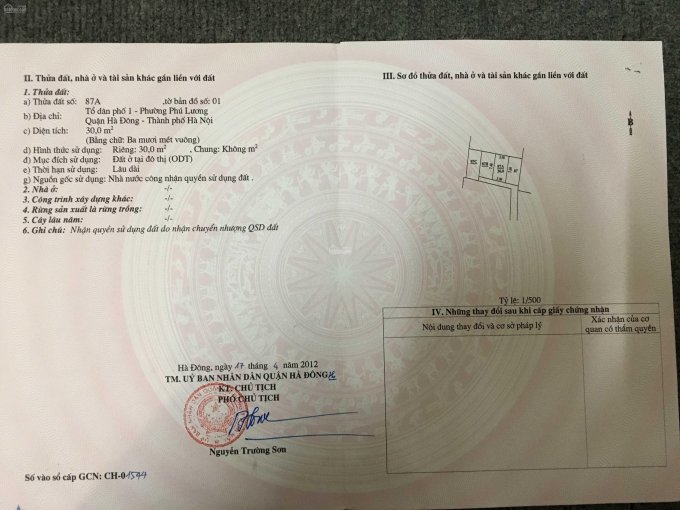 Bán nhà quận Hà Đông ngã 3 BaLa - Sổ đỏ nhà chính chủ